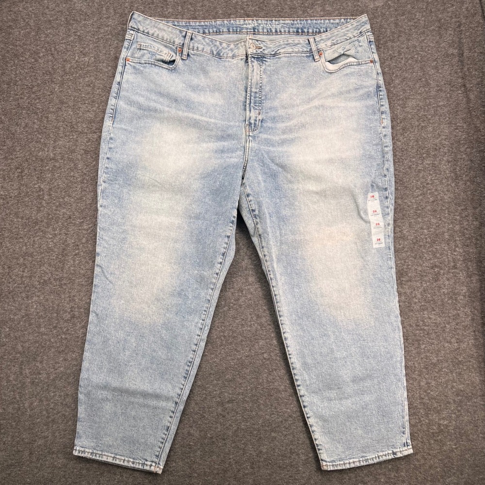 Old Navy OG Straight High Rise Light Wash Blue Denim Jeans Womens 26 Plus Size